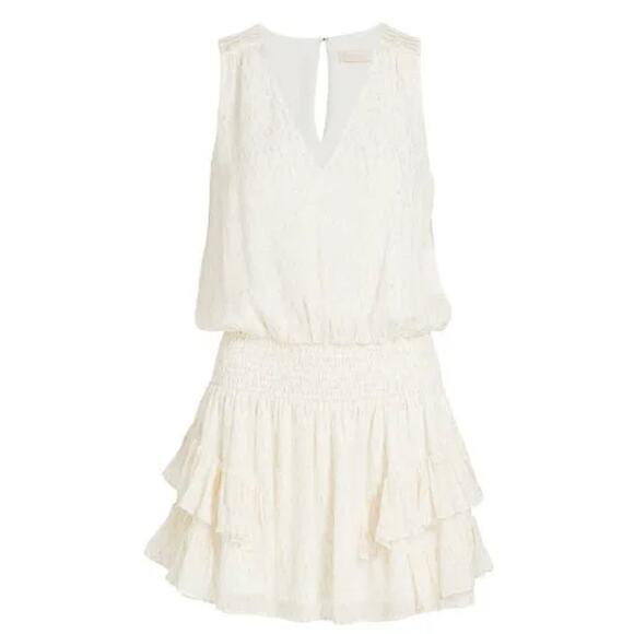 Ramy Brook Garrett Silk Blend Blouson Mini Dress Size M Sleeveless V Neckline - Picture 8 of 16